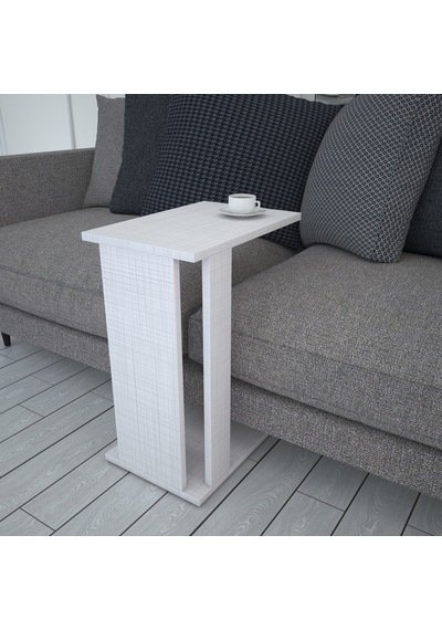 Pasific Home Çok Amaçlı Tekerlekli C Koltuk Sehpası - Açık Koton