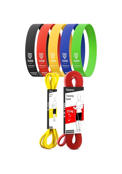 Mega Setler Direnç Bantları + Pilates Bandı Direnç Bandı Barfiks Lastiği Loop Power Band Diğer