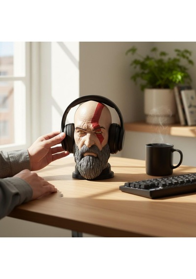 Happy3dworld Sparta Savaşçısı Büst Kulaklık Standı, 3d Baskı Antik Yunan Dekor