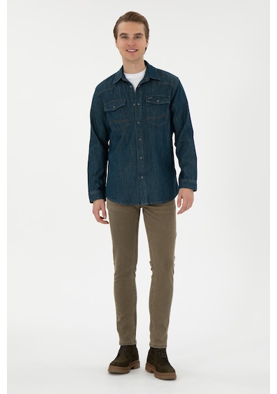 U.S. Polo Assn. Erkek Mavi Jean Gömlek 50289470-DN0030 U.S. Polo Assn. Erkek Mavi Jean Gömlek 50289470-DN0030