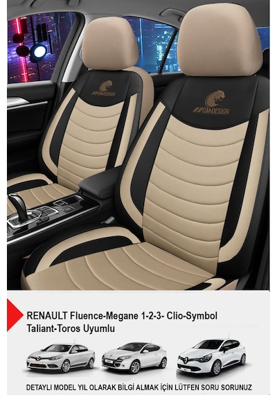 Naz Oto Panther Serisi Keten Kumaş Oto Koltuk Kılıfı- Renault Fluence-megan 1-2-3-clio-symbol-toros Uyumlu
