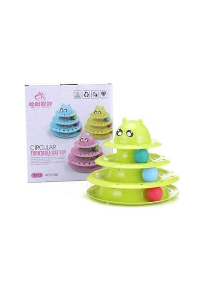 Tower of Tracks Eğlenceli Üç Katlı Kedi Top Oyuncak Seti Çok Renkli