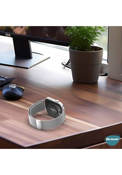 Huawei Watch Fit 5 İçin Kordon Milanese Loop Gümüş Watch Fit 5 İle Uyumlu Kordon - Gümüş