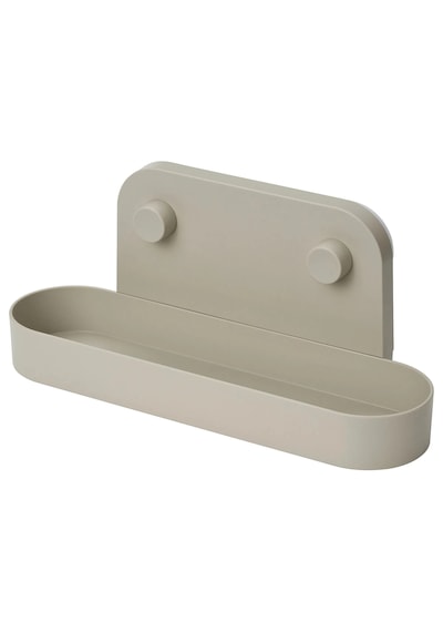 Ikea Öbonäs Vantuzlu Çok Amaçlı Baharatlık Sabunluk Askılık Organizer 3 Lü Seti Gri-bej Renk Bej