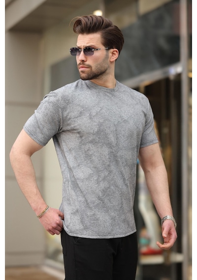 Madmext Siyah Basic Erkek T-shirt E7131 Siyah