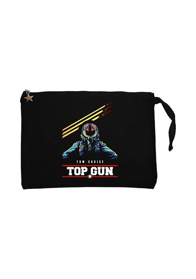 Top Gun Tom Cruise Siyah Clutch Astarlı Cüzdan / El Çantası Siyah