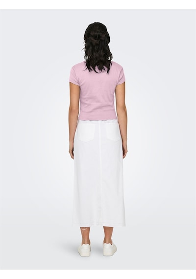 Only Onlelına S/s O-neck Short Top Jrs Noos Kadın Pembe Bluz - 15320229 Pembe