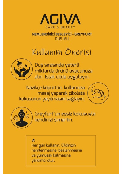 Şeftali Agiva Care & Beauty Besleyici Ve Nemlendirici Duş Jeli 500 Ml Değişken
