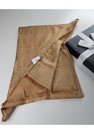 Miorel Scarfs Cd Desen Kaşmir İpek Şal Scarfs Cashmere Shawl Hijab Yeni Sezon Gold