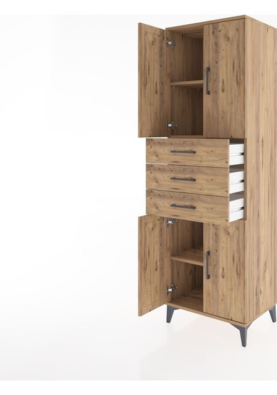 Hyperion Dolap 3 Raflı 3 Çekmeceli 4 Kapaklı 60x44x195 Çam-çam Çam Hyperion Dolap 3 Raflı 3 Çekmeceli 4 Kapaklı 60x44x195 Çam-çam Çam
