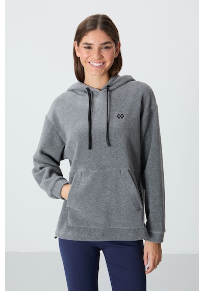 Tommy Life Gri Melanj Kalın Yumuşak Dokulu Kapüşonlu Oversize Nakışlı Polar Kadın Sweatshirt - 97292 Gri Melanj Tommy Life Gri Melanj Kalın Yumuşak Dokulu Kapüşonlu Oversize Nakışlı Polar Kadın Sweatshirt - 97292 Gri Melanj