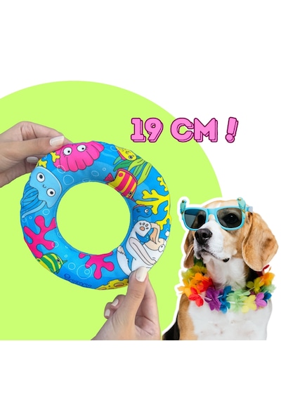 Sahil Havhavları Köpek Oyuncak Seti Fular, Köpek Balığı Ve Simit