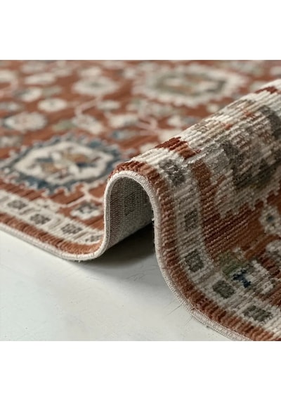 Mariesse Home Antik Serisi Vintage Modern Dokuma Salon Oturma Odası Halısı 406-bordo