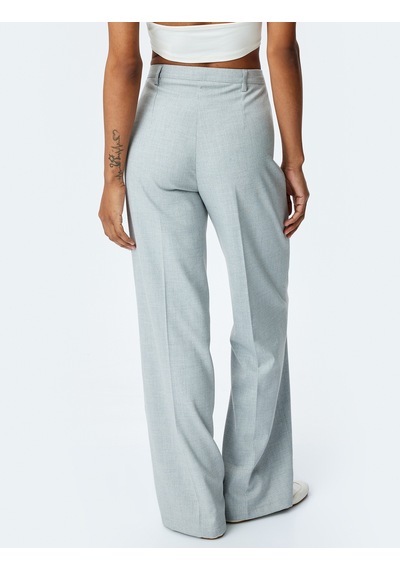 Koton Klasik Kesim Regular Fit Düz Paça Kumaş Pantolon Gri 5sak40224pw Gri