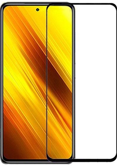 Xiaomi Poco X3 Pro Siyah 5D Tam Kaplayan Ekran Koruyucu Cam