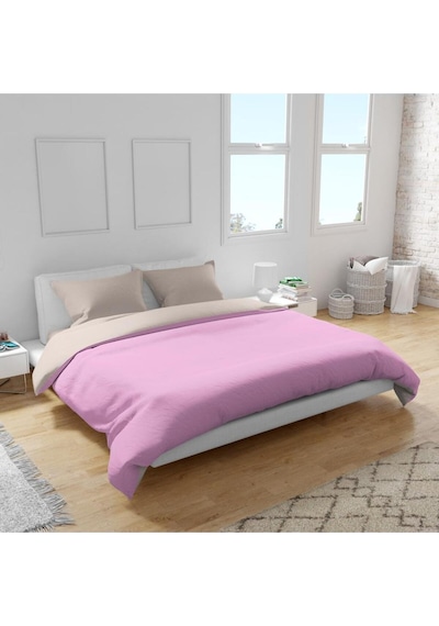 Plain Pembe Krem Ranforce Pamuklu Tek Kişilik Nevresim Takımı