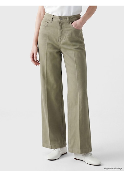 Lcw Comfort Yeşil Wideleg Kadın Jean Pantolon