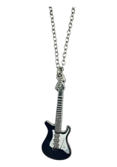 Siyah - Metal Gitar Kolye 60 Cm Zincir Rock / Metal Aksesuar Çok renkli