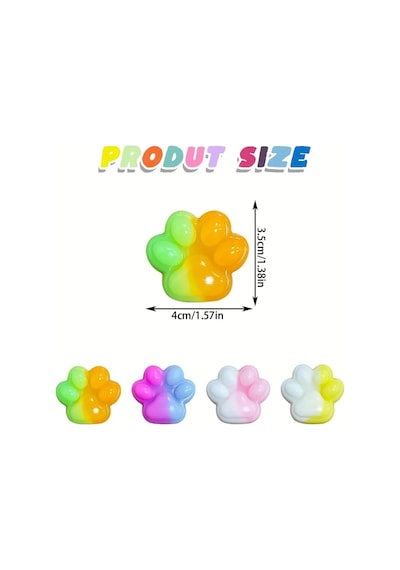 4 Adet Minik Kedi Patisi Pufi Taba Squishy Stres Oyuncağı Pati Sukuşi