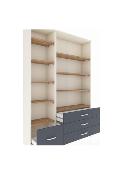 Arges Dolap 9 Raflı 4 Çekmeceli 132x30x195 Aytaşı-çam/antrasit Aytaşı
