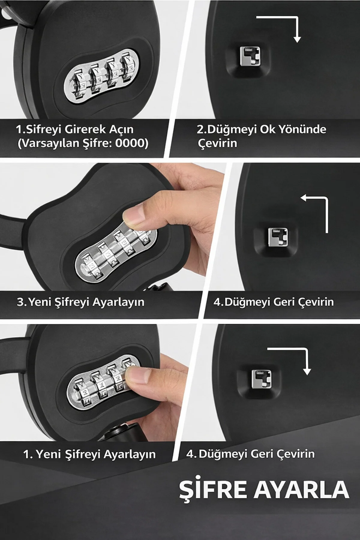 Sertleştirilmiş Çelik Scooter & Bisiklet Güvenlik Kilidi Anti-hırsızlı Siyah