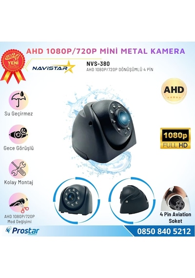 Ahd 1080p/720p Metal Mini Kamera Yan Ve Arka İçin Uyumlu