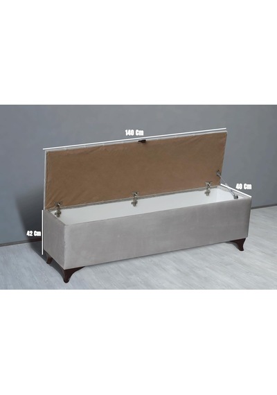 Vetra Sandıklı Bench Puf, Beyaz Çok Renkli