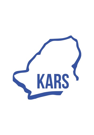 Kars Harita Araba Sticker 17x17 Cm Mavi