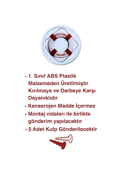 5 Adet Can Simidi Çocuk Odası Mobilya Kulbu Seti - Abs Plastik Tekli Düğme Dolap ve Çekmece Kulpları Kırmızı