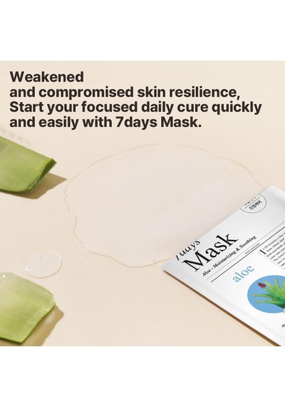 7 Days Mask Aloe H - Nemlendirici & Yatıştırıcı Aloe Vera Vegan Kağıt Maske