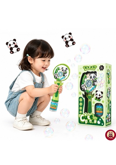 Oyuncak Işıklı Tam Otomatik Köpük Makinesi 26 Cm 4 Pilli Baloncuk Oyuncağı Köpük Sıvılı 3 Renk Yeşil