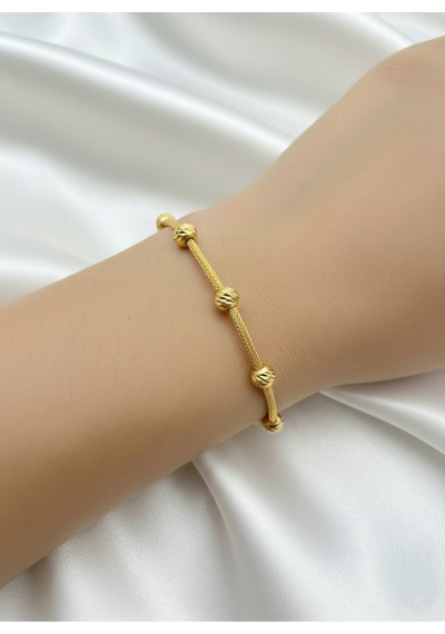 Çekirdekjewelry 925 Ayar Gümüş Tasarım Gold Dorika Bileklik Sarı