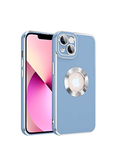 Kilifone - Apple Uyumlu iPhone 14 Plus - Kılıf Kamera Korumalı Parlak Logo Gösteren Kongo Kapak - Mavi
