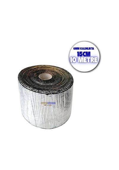 Araç Oto Ses Isı Yalıtım Bandı Folyolu Kauçuk Sünger 15cmx10metre 6mm Yapışkanlı Bant Marketim