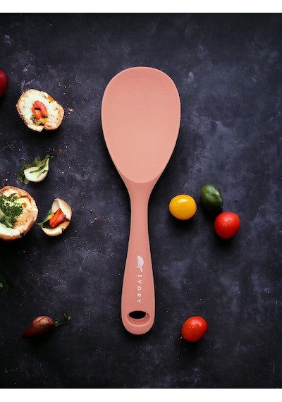 Sert Uçlu Isıya Dayanıklı Silikon 22 Cm Kaşık Somon