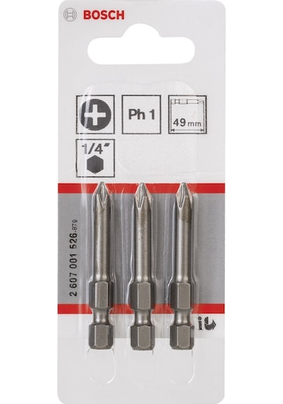 Bosch Extra Hard PH 1x49 mm 3'lü Ekstra Sert Vidalama Ucu - 2607001526