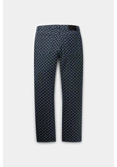 Daily Paper Ralf Pant: Denim Jacquard Kumaşlı Şık Erkek Pantolon - Regular Fit Mavi