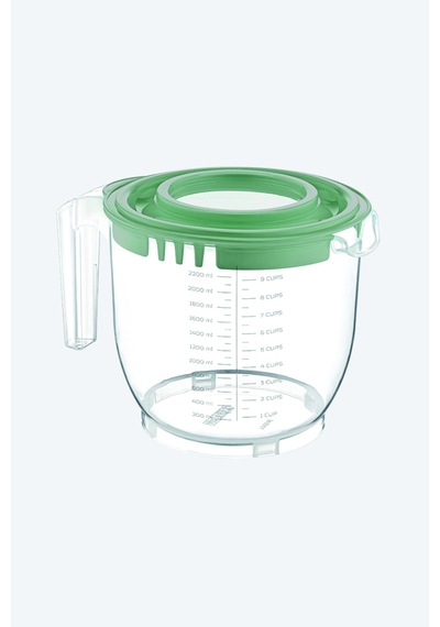 2200 Ml Şeffaf Ölçekli Mikser Karıştırma Kabı - Sıçratmayan Mixer Ölçü Kabı Plastik Şeffaf Diğer