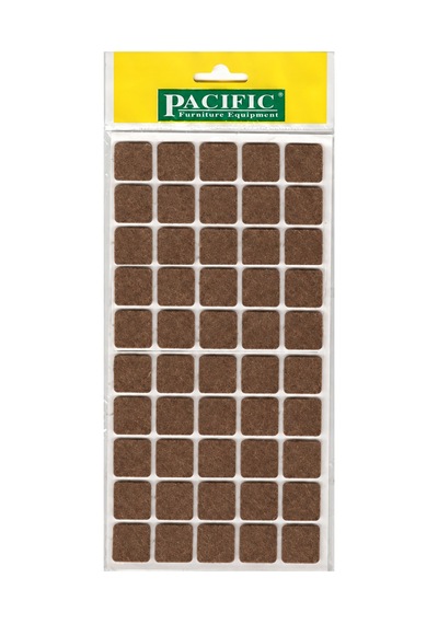 Cateksss Pacific Kare Yapışkanlı Sandalye Koltuk Mobilya Ayak Keçesi Felt 20x20 Mm Kahve - 40 Lı Paket Kahverengi