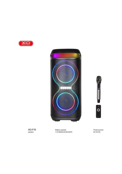 F70 40w Rgb Işıklı Karaoke Parti Hoparlörü - Mikrofonlu Ve Uzaktan Kumandalı Bluetooth Speaker