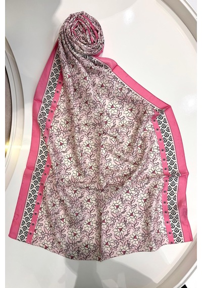 Cardion Lunira Silk Pamuk İpek Şal Sweet Line Pembe