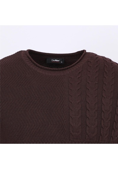 Dio Rise Erkek Uzun Kol İnce Sweatshirt - 189407 - Kahverengi Kahverengi