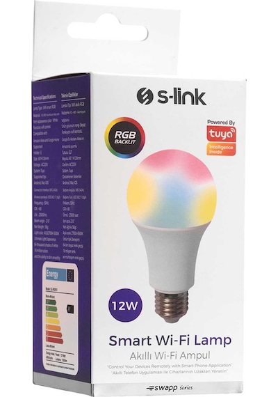 S-link Swapp Sl-rgb12 Smart/akıllı Rgb 12w 50hz 1000lm Wifi Tuya Destekli Lamba/ampul Çok Renkli
