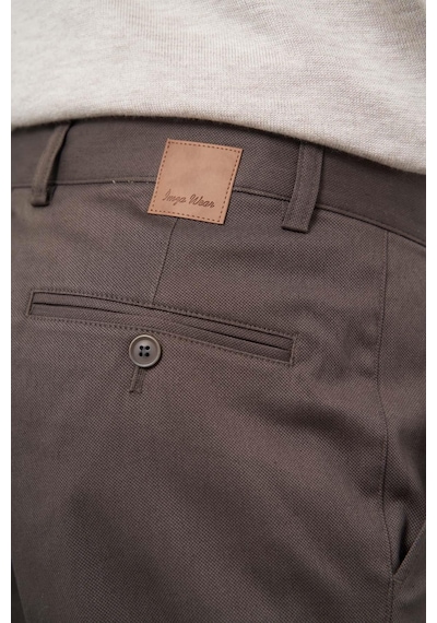 İmza Koyu Camel Düz Armürlü Pamuklu Yan Cep Comfort Fit Casual Pantolon 1003245164 Koyu Camel