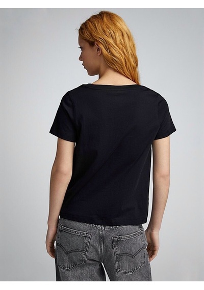 Kadın Bisiklet Yaka Tshirt Spr24tsk46 Black