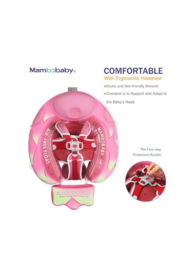 Mambobaby Yüzme Simidi - Pitaya, Emniyetli, Gölgelikli Ve Ayak Destekli