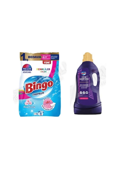 Bingo Renkliler Toz 8 Kg + Giysi Şampuanı 3 L 2'li Set Diğer