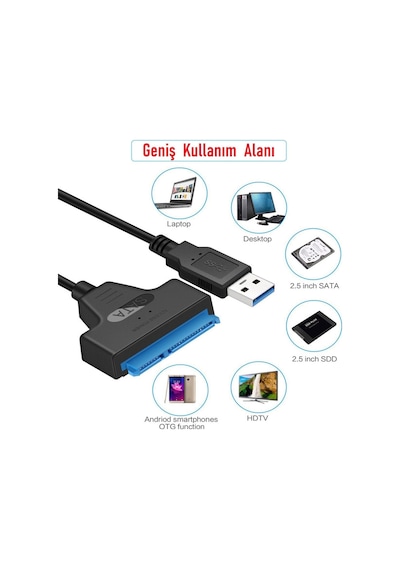 4469 Usb 3.0 Yüksek Hızlı 2.5" Sata SSD ve HDD Harddisk Kablosu