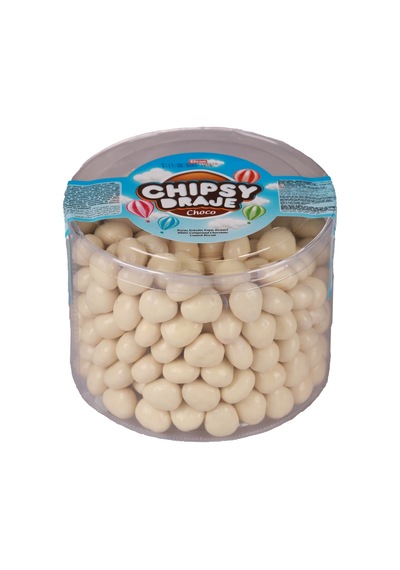Elvan Bonbon Chipsy Beyaz Kaplamalı Bisküvi Draje 750 Gr. (1 Paket)