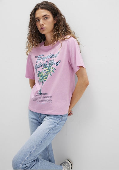 Mavi - Plaj Baskılı Pembe Tişört 1613490-71031 Pembe